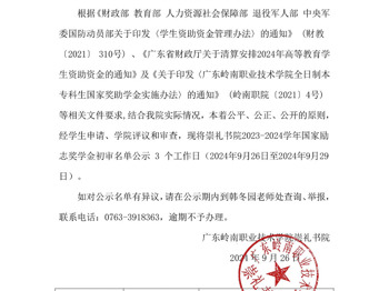 关于崇礼书院 2023-2024 学年国家励志奖学金初审结果公示
