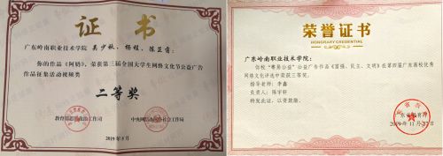 我校学子获奖证书