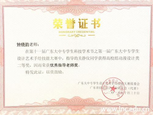 3校外竞赛指导获奖-钟晓韵