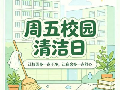 周五校园清洁日｜守护宿舍环境，共筑洁净校园