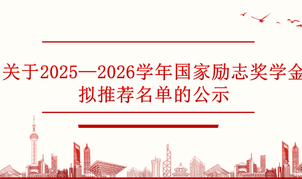关于2025—2026学年国家励志奖学金拟推荐名单的公示